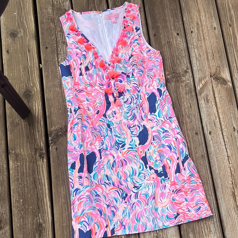 Lilly Pulitzer Pink and Blue Patterned Dress